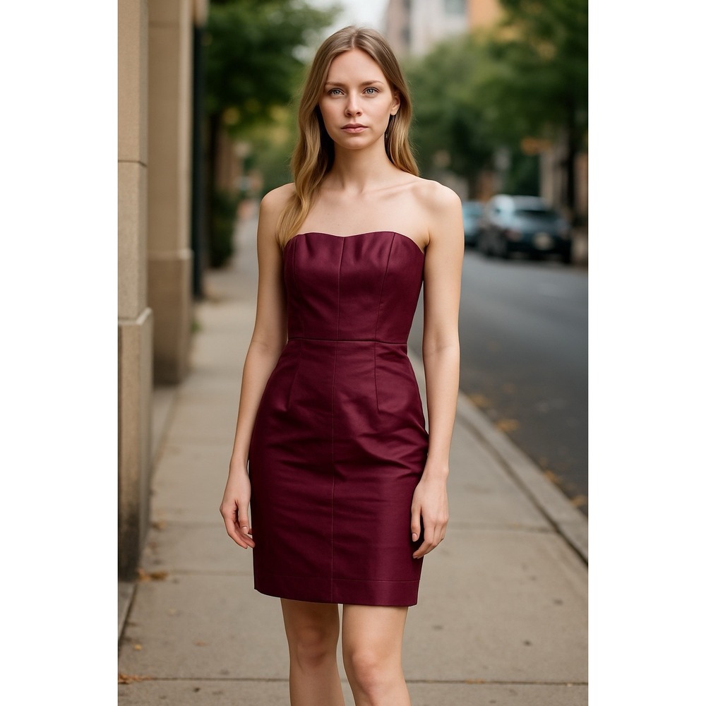 J Crew Strapless Dark Purple Dress Size 2 New NWT